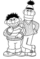 A coloring page of sesame street